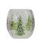 Northlight 3" Hand Painted Christmas Pine Trees Flameless Glass Christmas Candle Holder